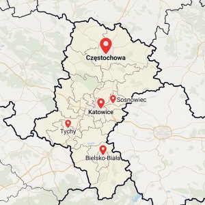 Mapa Częstochowy