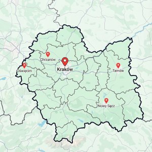 Kraków na mapie